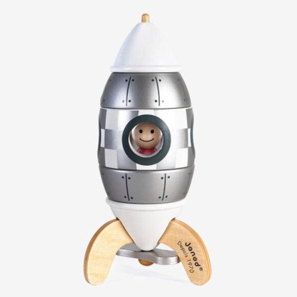 Janod Wooden Silver Magnetic Rocket Kit New in Box For Age 2+ - Picture 5 of 15